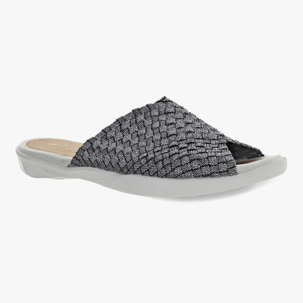 NWT Bernie Mev Women's Bon Bon Sandal Black Shimmer Sz 39 Or 8